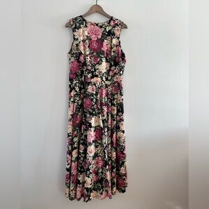 Vintage Floral 100% Cotton Maxi Dress - M-L